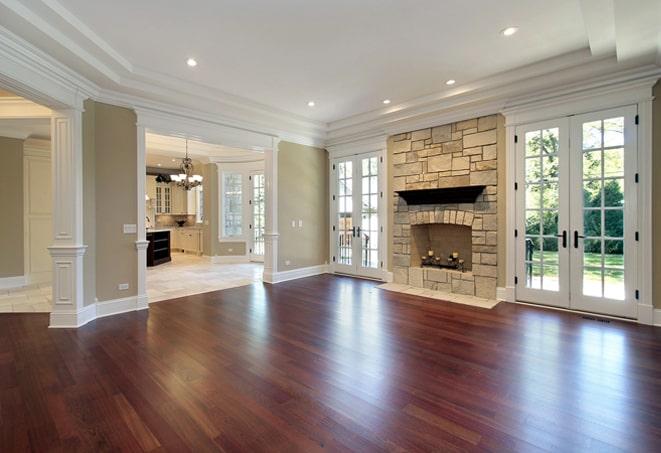 hardwood flooring in a sleek, contemporary office space